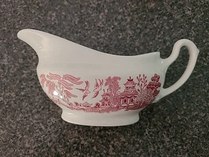 Vtg Churchill England Gravy Boat Pink Willow Rosa Victorian European (L28) - Picture 1 of 21