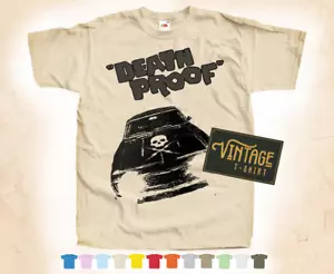 BLACK PRINT Death Proof V1 T SHIRT Tee Movie Poster Vintage Natural S to 5XL - Picture 1 of 3