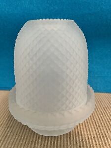 Frosted White Glass Fairy Candle Lamp  4 1/2 Inches Tall EXCELLENT!