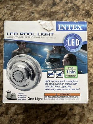 Intex 1.25Inch 0.8W White LED Hydroelectric Power Pool Light Fixture 28691E - Image 1 of 4