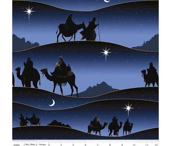 RILEY BLAKE'S FABRICS 1/2 Metre Riley Blake's Picture A Christmas Star Bethlehem 100% Cotton Fabric