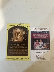 CLEVELAND INDIANS- JIM THOME SIGNED AUTOGRAPH HOF PLAQUE CARD POSTCARD JSA COA - Picture 1 of 3