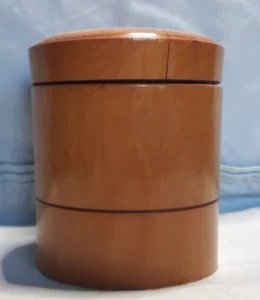 Antique Medicine Boxwood Box 2 Jar or Compartment Container Travel Turned - Picture 1 of 9