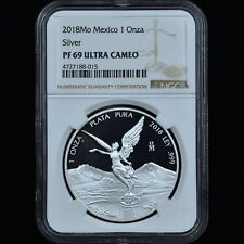 2018 Mo PROOF SILVER 1 OZ ONZA ✪ NGC PF-69 ✪ MEXICO LIBERTAD 999 COIN ◢TRUSTED◣