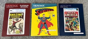 HERITAGE Lot of 3 Auction Catalogs Comic ART SUPERMAN/SPIDER-MAN/CAPTAIN AMERICA - Picture 1 of 12