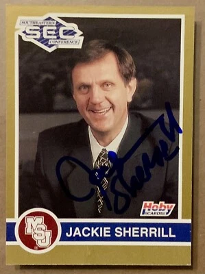 Jackie Sherrill - Signed / Autographed - MSU Bulldogs Football Card - 1991 Hoby - Image 1 of 2