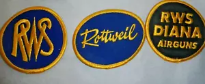 VINTAGE - 3 HUNTING PATCHES - RWS - DIANA AIRGUNS - ROTTWEIL - GUN FIREARM PATCH - Picture 1 of 7
