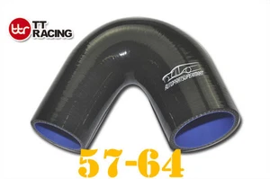 4PLY Silicone Joiner 135 Degree Elbow intake Hose 57-64mm 2-1/4"- 2-1/2" Black - Picture 1 of 7