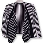 Alfani Petite Medium Black and White Striped Zebra Cardian Long Sleeves