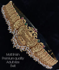 Indian Bollywood Style CZ Kamar Bandh South Waist Belt Wedding Pearl Jewelry
