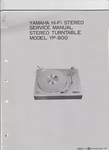 Original Yamaha YP-800 Turntable Service Manual w Parts List and Sales Brochure - Picture 1 of 1