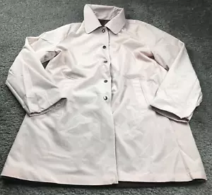 Centigrade Reversible Womens Rain Coat Sz L Button-Up Long Sleeve Pockets NWT - Picture 1 of 13