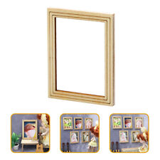  6 Pcs DIY Plain Blank Photo Frame Wood Micro Scene Mini Toy Gold Frames