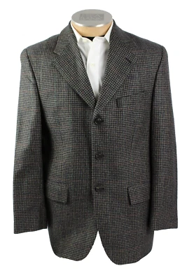 Ralph Lauren Mens Blazer 40R Navy Brown Wool 3 Button Check Suit Jacket Coat - Image 1 of 4