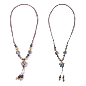 Tassel Beaded Necklace Jewelry Gift for Women Handmade Sweater Necklace Birthday - Picture 1 of 8