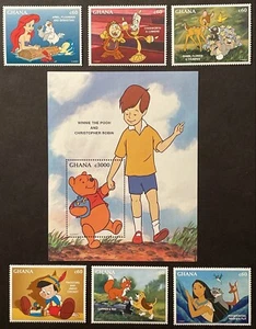 GHANA DISNEYS BESTE FREUNDE BRIEFMARKEN SS + 6ER SET 1996 POSTFRISCH DISNEY FILMFIGUREN - Bild 1 von 3