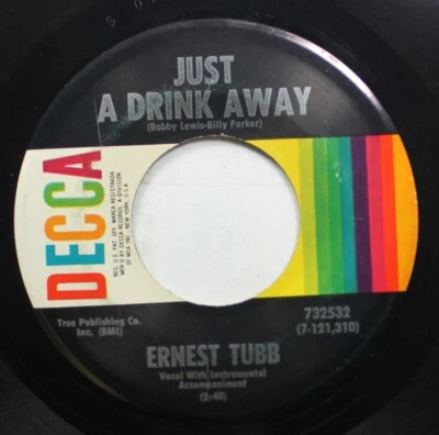 Country 45 Ernest Tubb - A Drink Away / One More Memory On Decca - Image 1 of 2