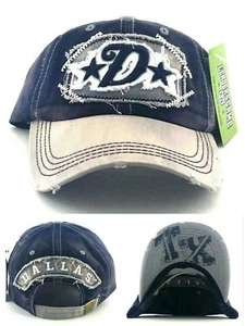 Dallas New Ladies Women Vintage Cowboys Colors Blue Gray Era Strapback Hat Cap - Picture 1 of 8