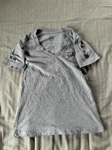Vintage Stussy Kostas My War V Neck T Shirt Womans Size S Gray New York London - Picture 1 of 15
