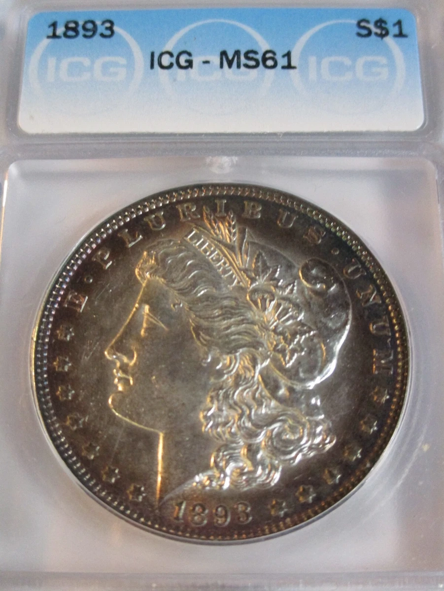 1893 MORGAN SILVER DOLLAR ICG MS61 | eBay