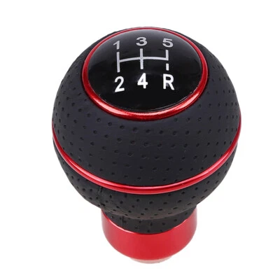 Universal Car Manual 5 Speed Gear Stick Shift Knob Lever Sifter Leather Black - Image 1 of 4