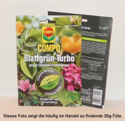 BLATTGRÜN-TURBO ✅ Eisenchelat COMPO Fetrilon® 13 ✅  3 Portionsbeutel zu je 5g - Bild 1 von 4