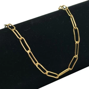 Echt 18K Gold gefüllt Hypoallergen Büroklammer Kette Halskette 16"-24" * 3,5 mm - Bild 1 von 3