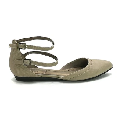 Zapatos de salón Life Stride para mujer Quincy doble correa al tobillo planos nude puntiagudos 8 Foto 1 de 4