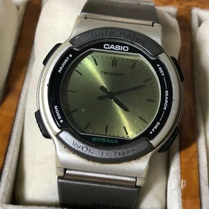 For parts CASIO DATA BANK TWINCEPT ABX-53 Vintage Wrist Watch Junk item no Box - Picture 1 of 8