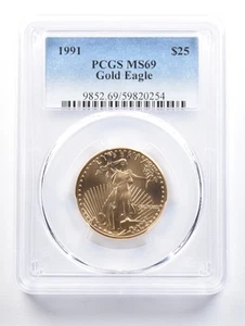 1991 $25 American Gold Eagle 1/2 Oz Gold MS69 PCGS *0903 - Picture 1 of 3