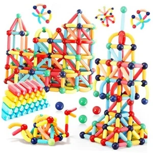Magnetic Building Blocks, Montessori Magnet Toys for Kids Toddlers, STEM 64PCS - Picture 1 of 8