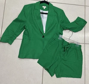 Jules & Leopold Tweed Rayon & Linen Pantsuit Shorts & Jacket Women Size M NWOT - Picture 1 of 8