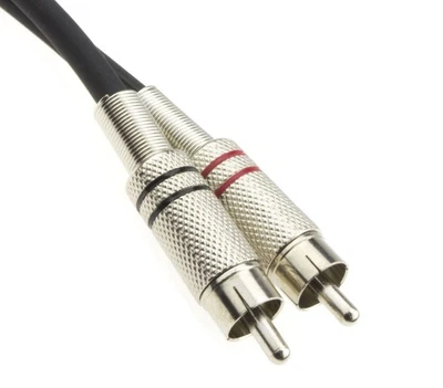 TangleFree SHIELDED RCA RedWhite Twin Phono Lead Audio Cable 0.5m/1.5m/3m/6m/12m - Image 1 of 3