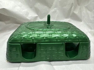 VINTAGE 50s KUHLMAN LIDDED GREEN 2 DECK PLAYING CARDS TRAY HOLDER RARE - Picture 1 of 10