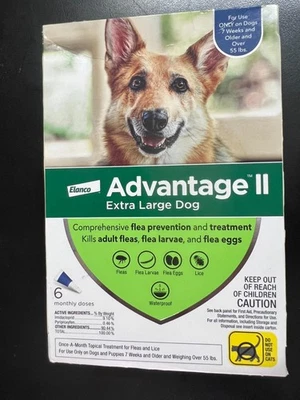 Advantage II perros extra grandes de más de 55 lb 6pk aprobado por la EPA en EE. UU. 3212 Foto 1 de 3