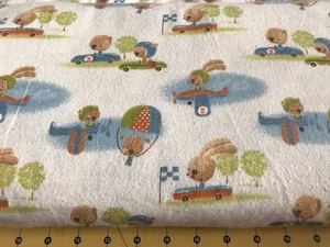 Race Cars and Airplanes Ready Go Flannel fabric sold by the yard #2209 - Picture 1 of 1