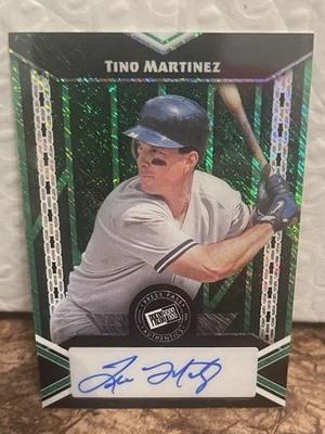 2024 Leaf Press Pass Autographs Tino Martinez #20A-TM1 Green Shimmer 1/6 Yankees - Image 1 of 2