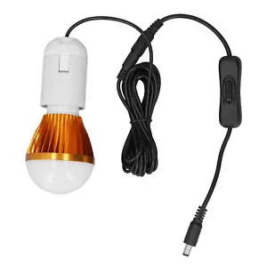 E27 Bulb Spiral LED Solar White Light For Camping Tent 12V 5W With DC Line - Picture 1 of 23