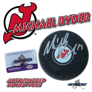 MICHAEL RYDER Signed NEW JERSEY DEVILS Puck w/COA "NEW" #1 - Picture 1 of 1