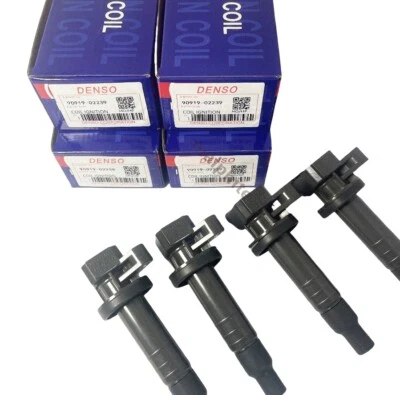4X DENSO Ignition Coil For Toyota Corolla Celica Matrix 1.8 673-1300 90919-02239 - Image 1 of 4