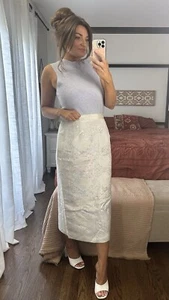 Vintage Nubiano Size 12 Iridescent Pencil Midi Skirt - Picture 1 of 12