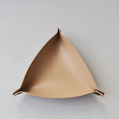 Faux Leather Desktop Storage Boxes Tray Triangle Tidy Plate Foldable Decor Home - Image 1 of 4