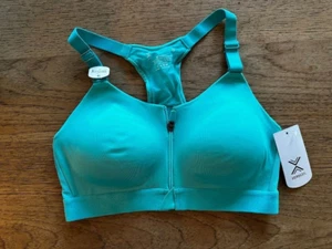 XERSION Adriatic Aqua MEDIUM High Support Racerback Zip Front Sport Bra NWOT - Picture 1 of 2