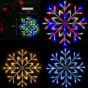 50 LED Snowflake Star Window Hanging Wall Light Christmas Silhouette Xmas lights