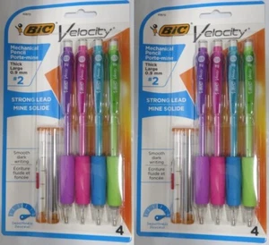2 Packs of 4 BIC Velocity Mechanical Pencils Thick Point 0.9mm #2 HB #40870 - Picture 1 of 1