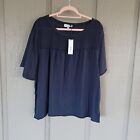 Michael Stars Crissy T Shirt Plus Size 3X Fabric Mix Crew Neck Top In Admiral