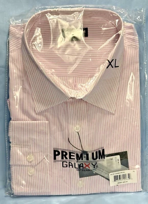 Galaxy by Harvic Premium Shirt Men's XL Button Up Long Sleeve White & Pink - Image 1 of 4
