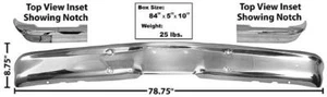 1969-72 GMC Pickup Truck Front Bumper w/Notches at Top of Bumper New - Picture 1 of 1