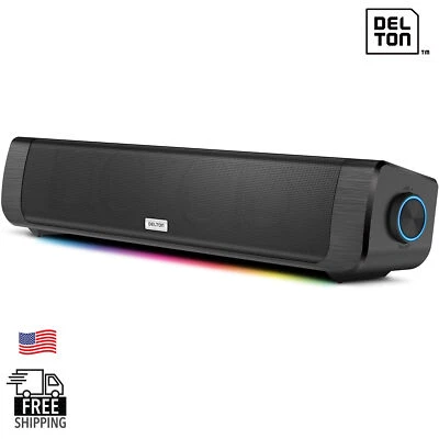 Delton SB200 20 Watt kabelgebunden/kabellos Soundbar Computer Lautsprecher - Schwarz - Bild 1 von 4