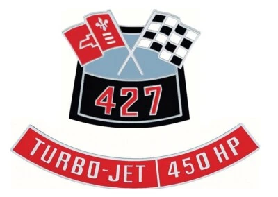 Juego de emblemas de filtro de aire diecast OER "427" con 450 HP para modelos Chevy 1955-1972 Foto 1 de 4